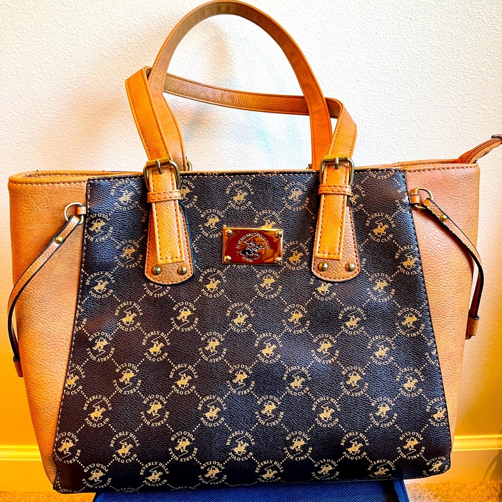 New Beverly Hills Polo Club (BHPC) brown tote purse